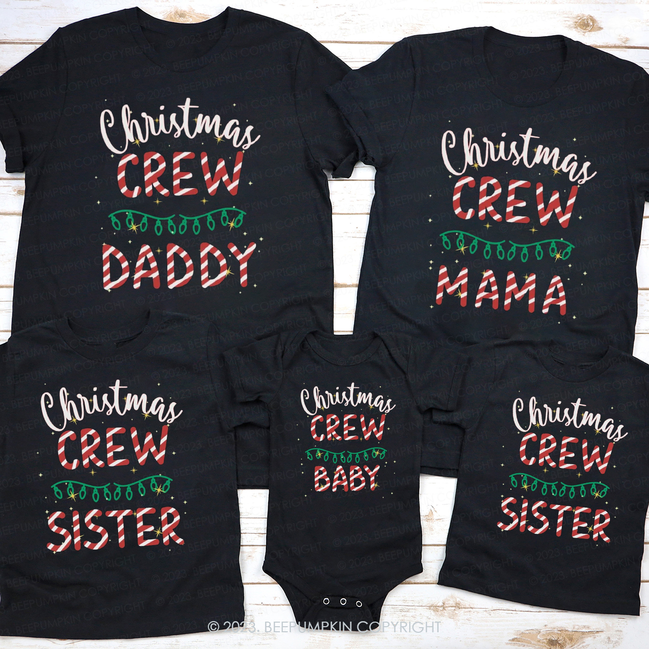 Christmas Crew Group Holiday Family Matching Tees Beepumpkin