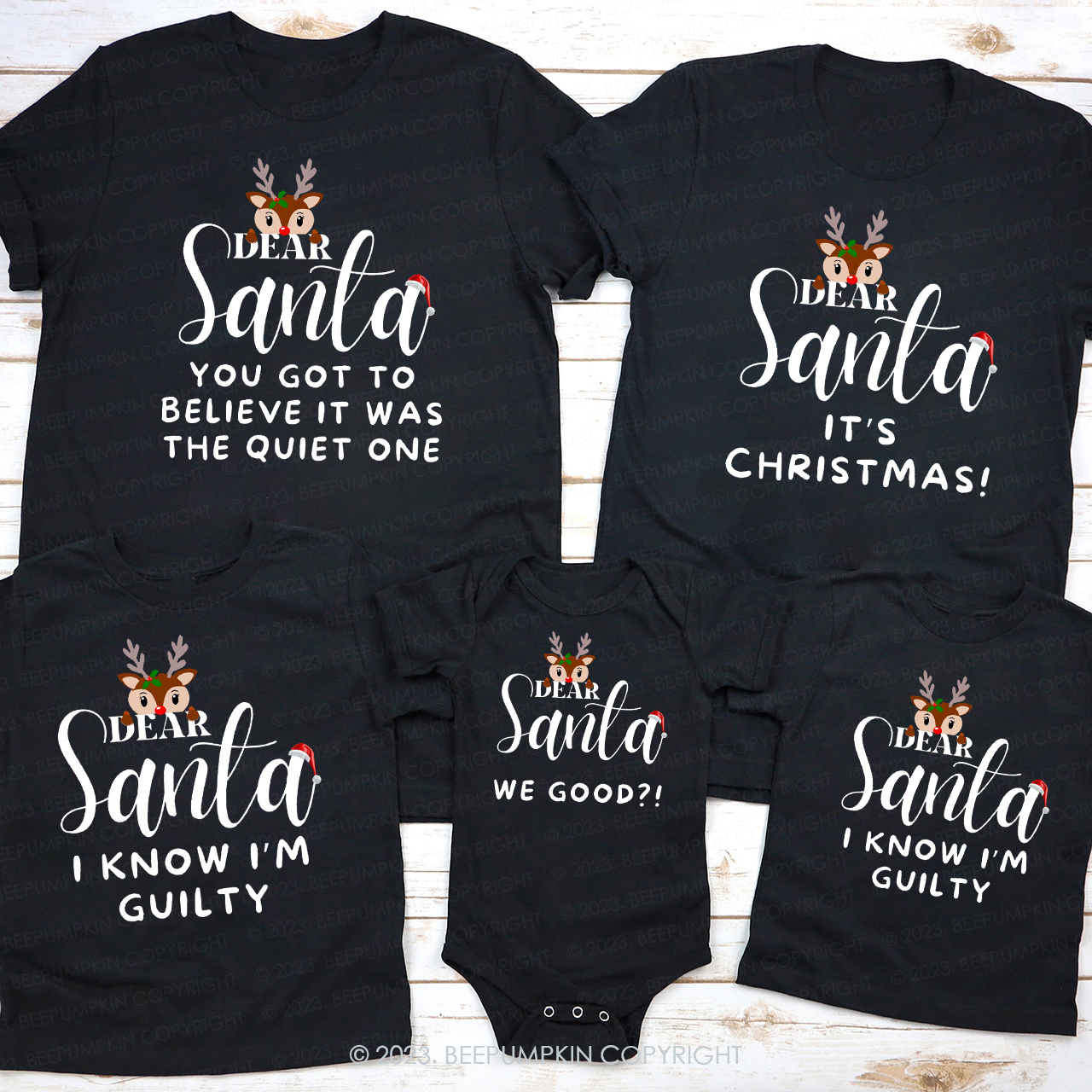 Dear Santa We Good for Everthing Family Christmas Matching Tees Beepumpkin