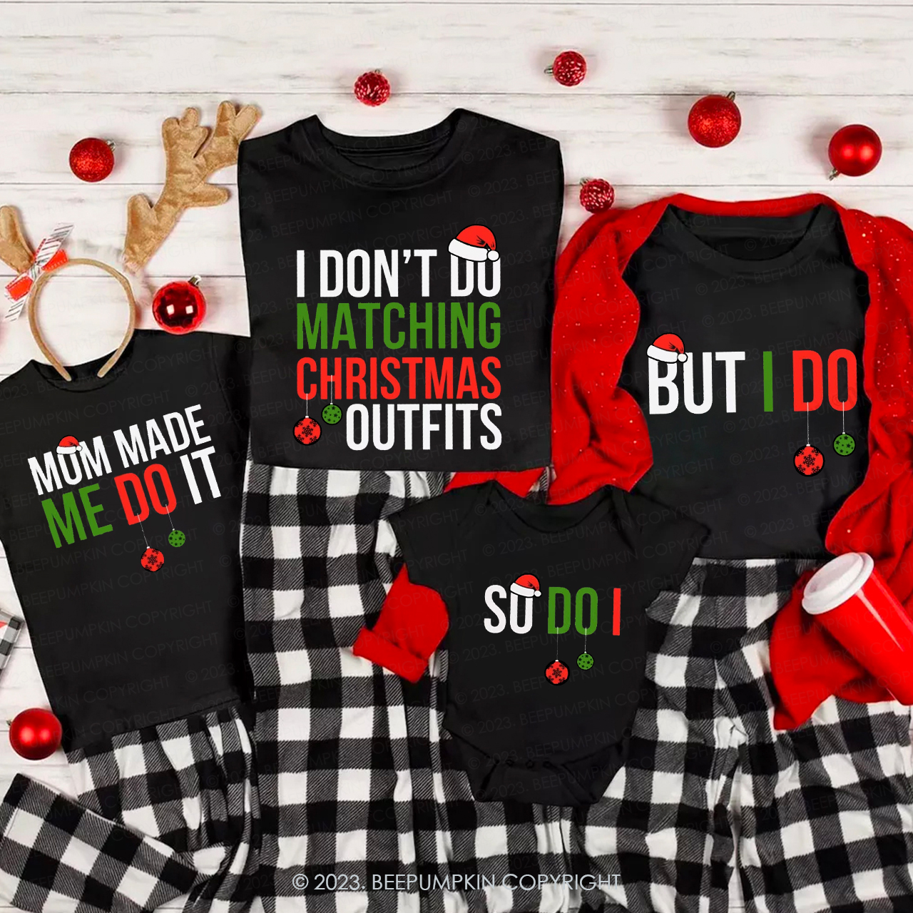 Personalized I Don't Do Funny Family Christmas Matching Tees Beepumpkin