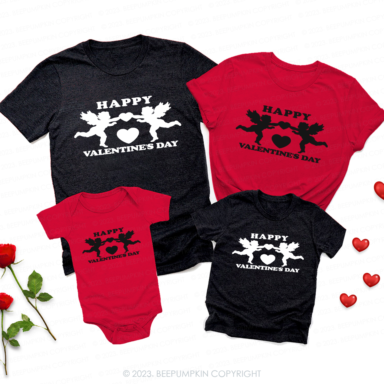 The Arrival and Encounter of Cupid Valentine Family Matching Shirts
