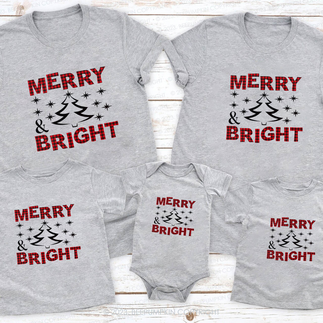 Family Christmas 2023 Bright Lighting Matching Shirts