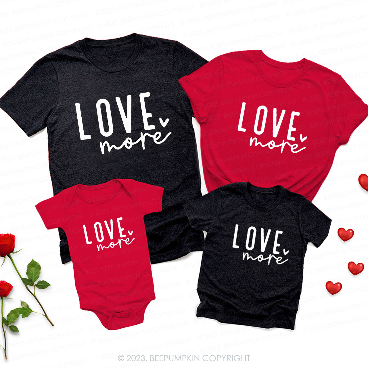 Love More Valentine Sweet Holiday Family Matching Shirts