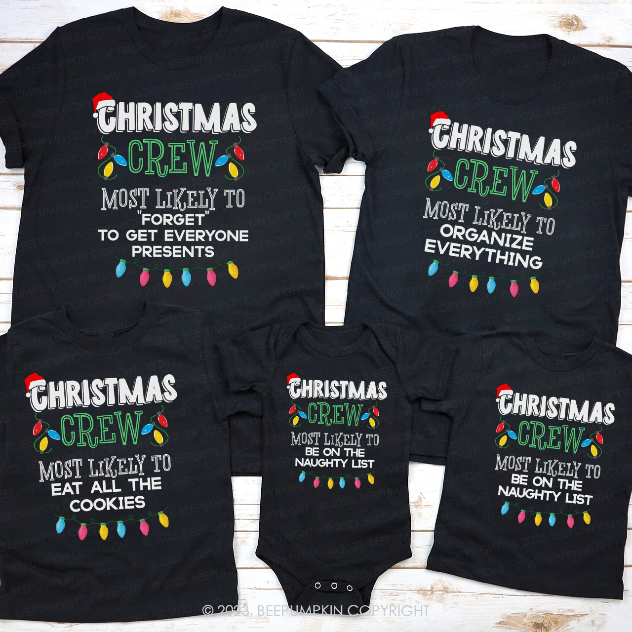 Personalized Christmas Crew Most Likely To Family Gifts Matching Tees