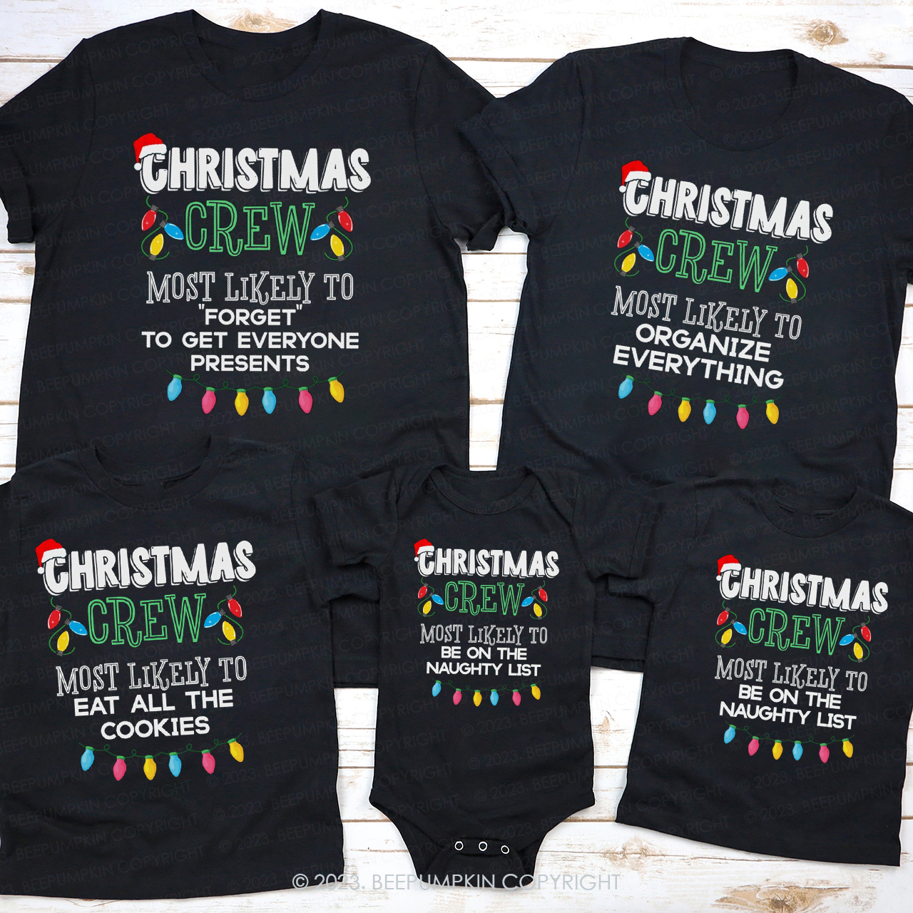 Personalized Christmas Crew Most Likely To Family Gifts Matching Tees