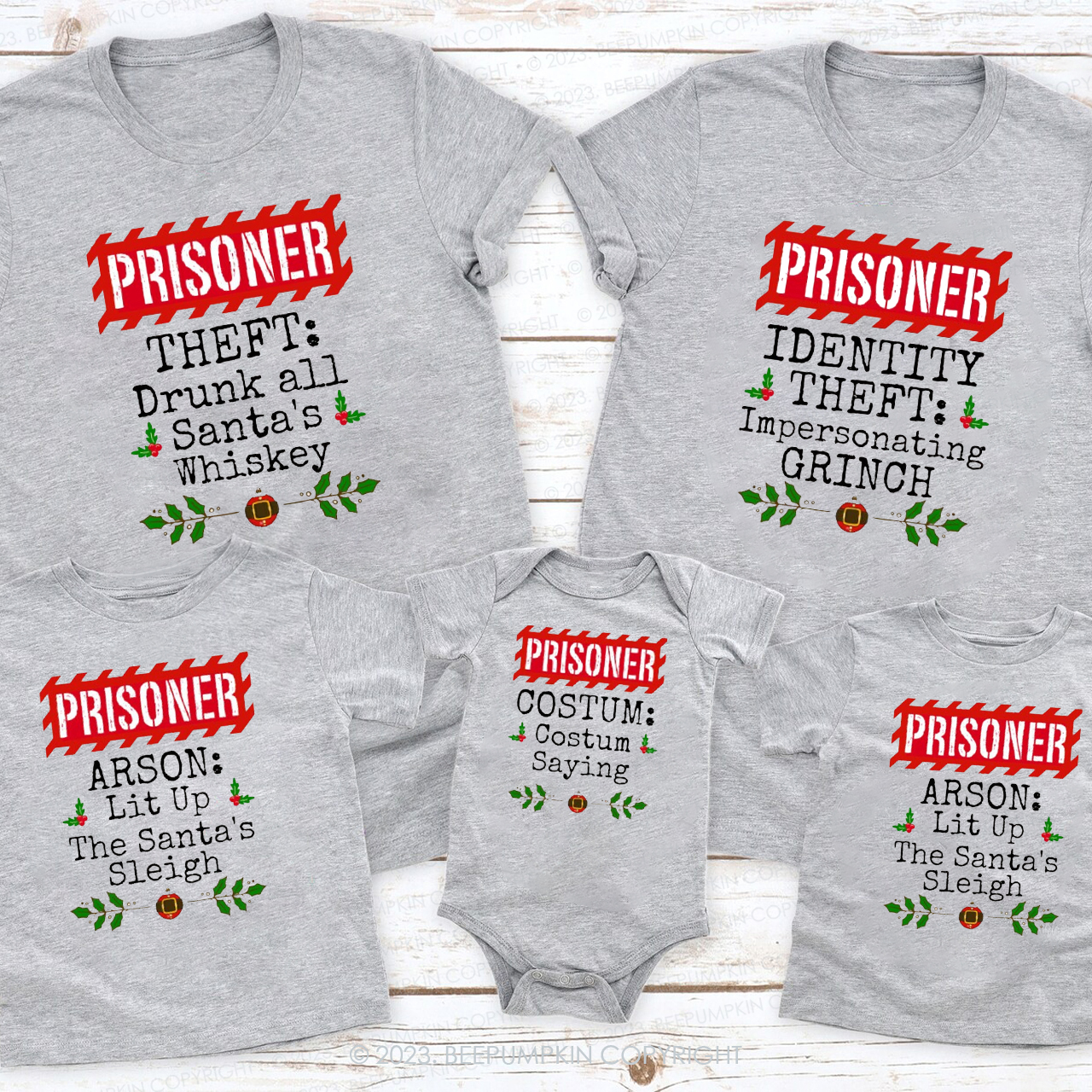 Funny Family Christmas North Pole Correctional Shirts