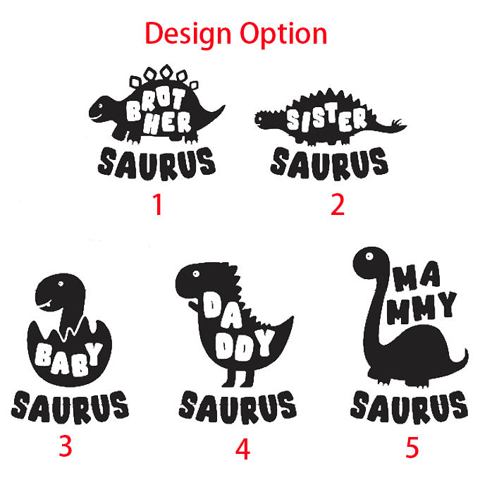 Personalized Dinosaur Theme Family Matching Tees Beepumpkin