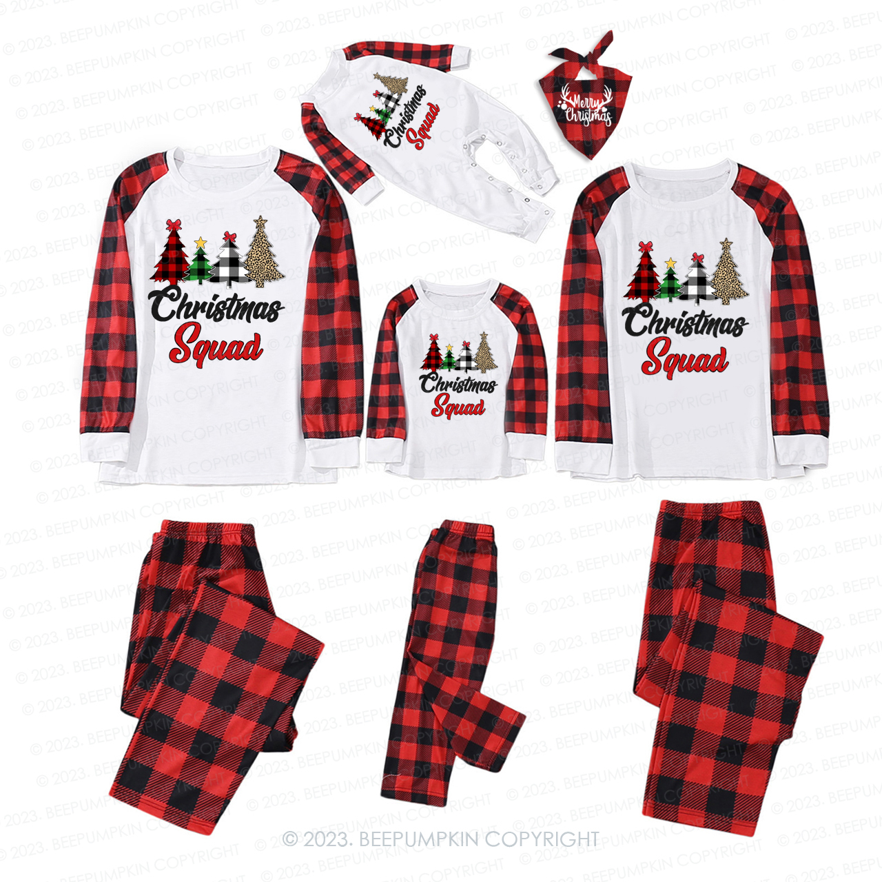Christmas Squad Party Christmas Tree Matching Pajamas