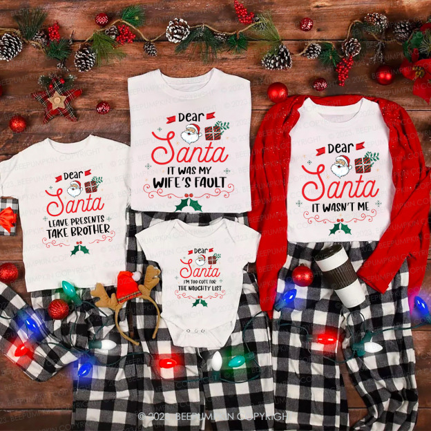 26 Christmas Quotes Dear Santa Matching Shirts