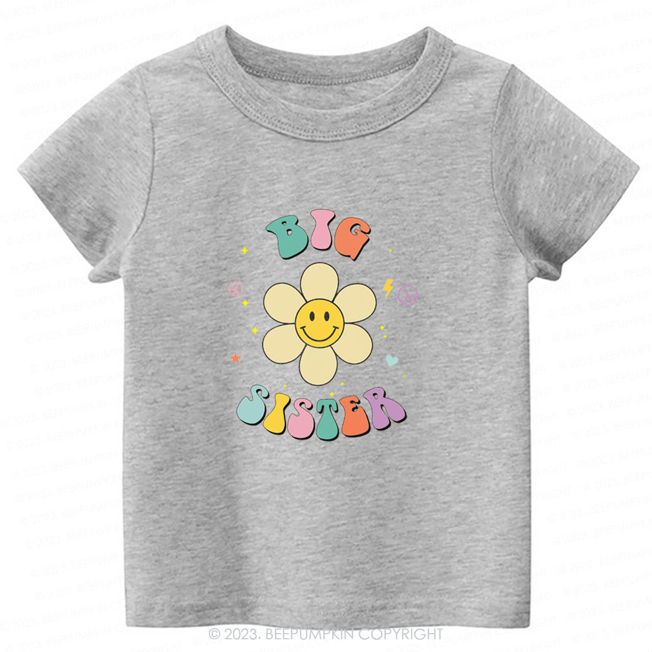 Personalized Smiley Face Flower Sibling -Toddler Tees