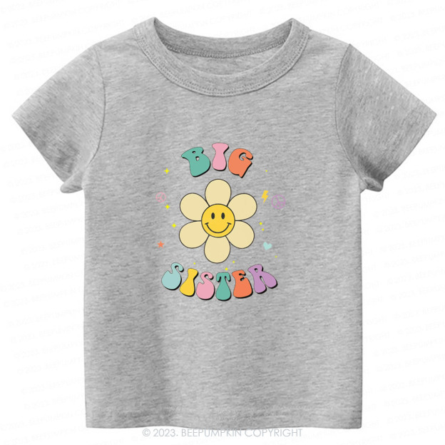 Personalized Smiley Face Flower Sibling -Toddler Tees