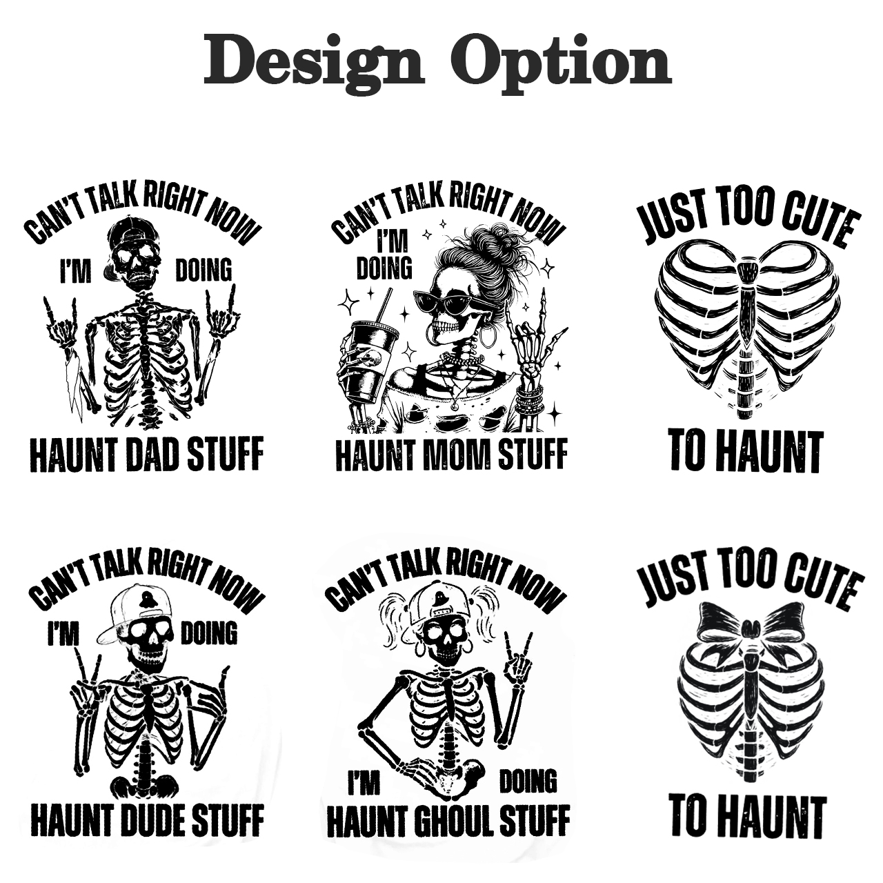 Personalized Bone Family Collection Halloween Family Matching Shirts