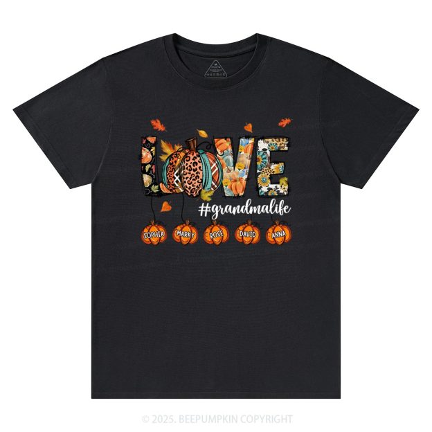 Personalized Love Grandma Life T-Shirts Beepumpkin