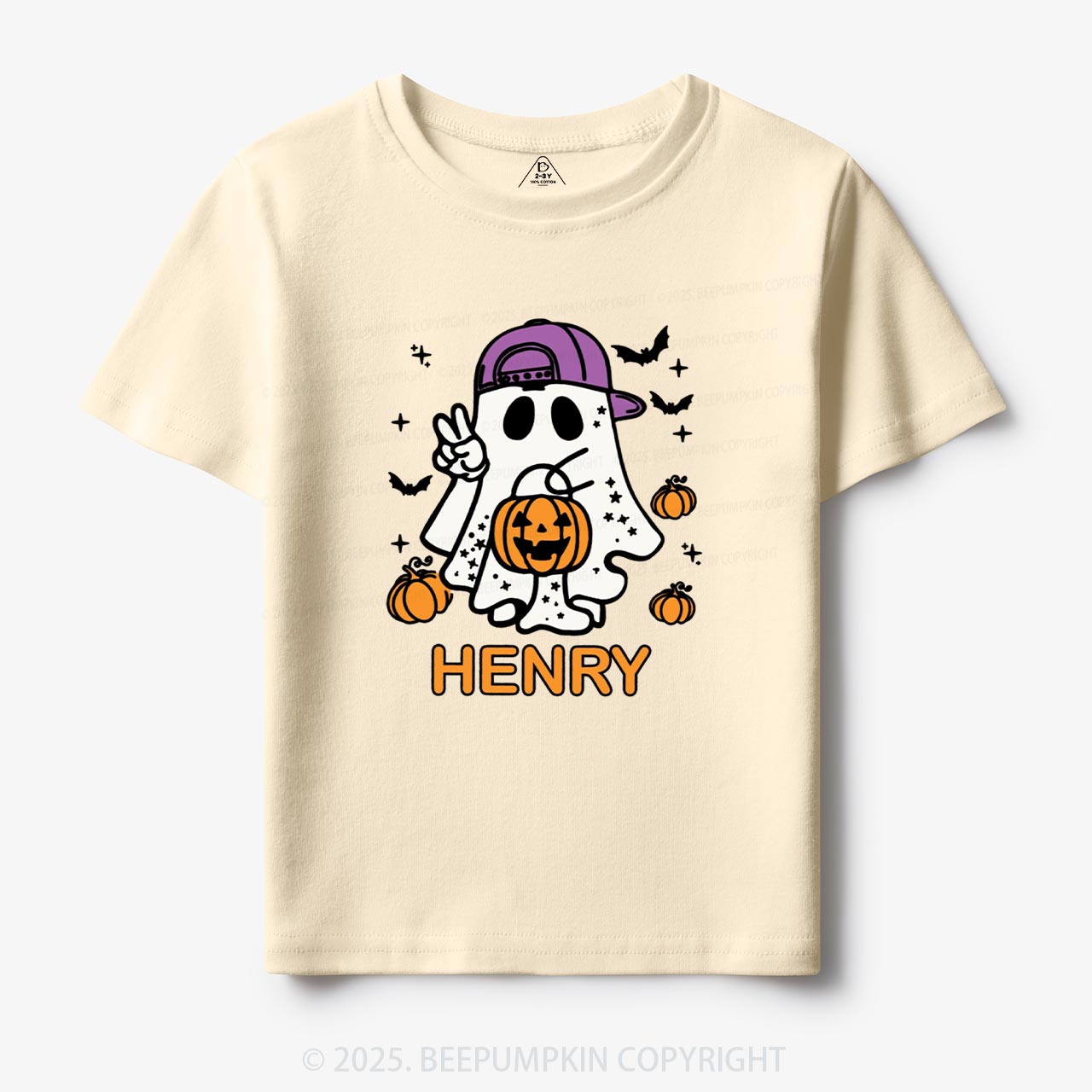 Personalized Halloween Boy Ghost Toddler&Kid's Tees Beepumpkin