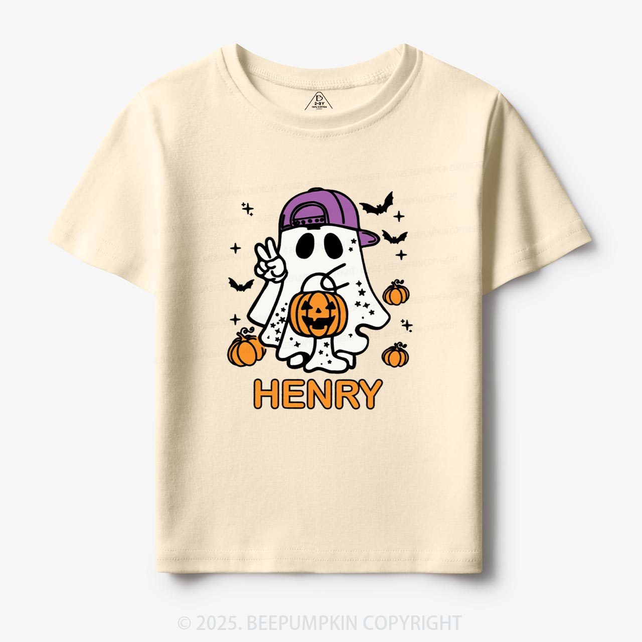 Personalized Halloween Boy Ghost Toddler&Kid's Tees Beepumpkin