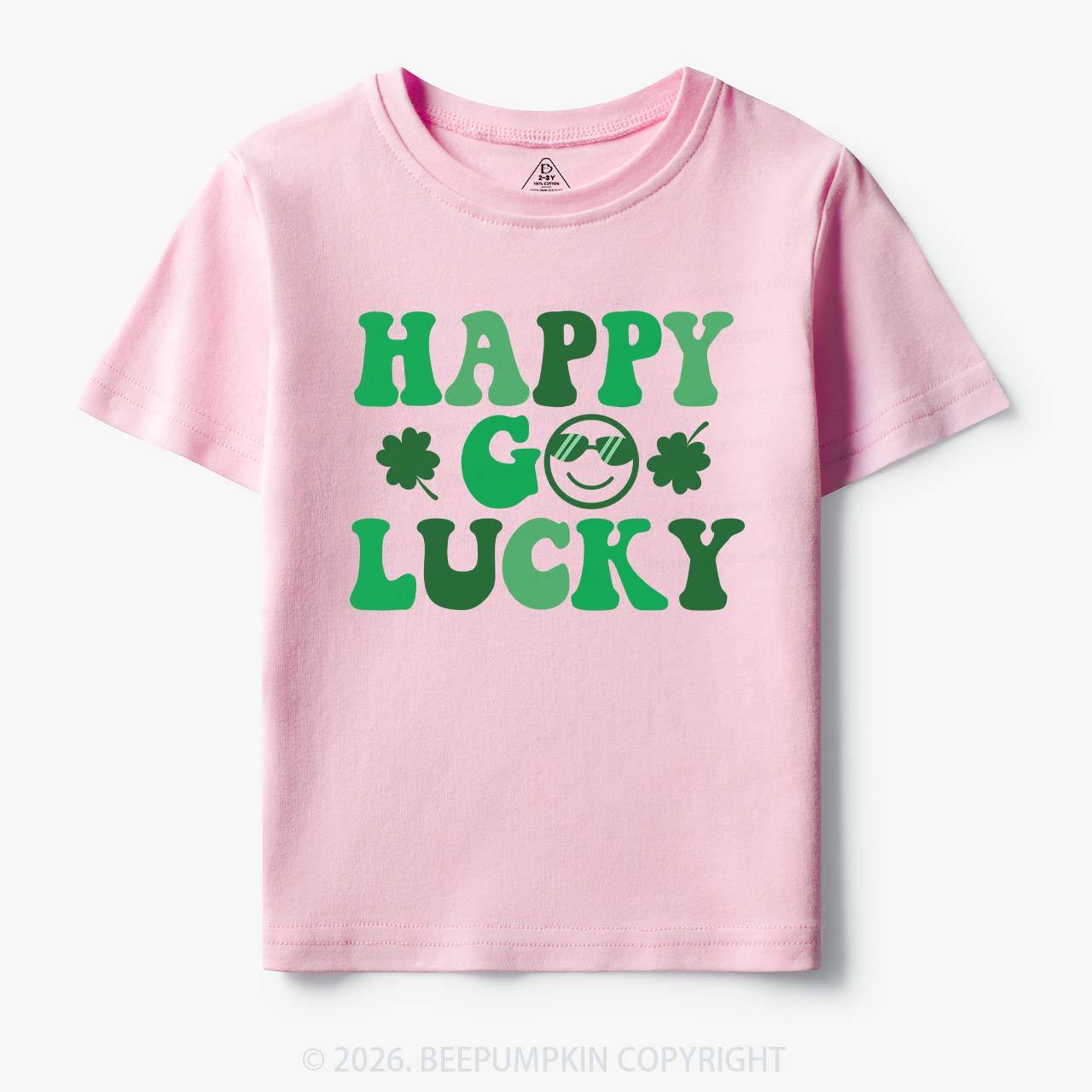 Leaf Happy Go Lucky St.Patricks Day Toddler&Kid's Tees Beepumpkin