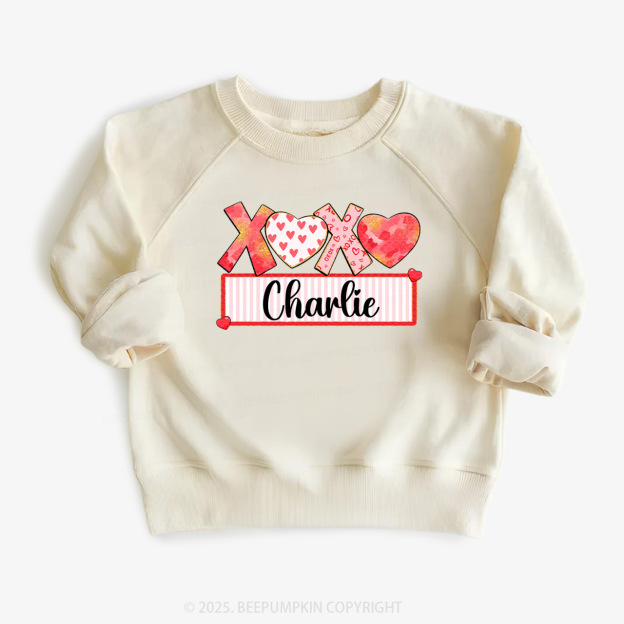 Personalized Xoxo Name Valentine Kid's Sweatshirt