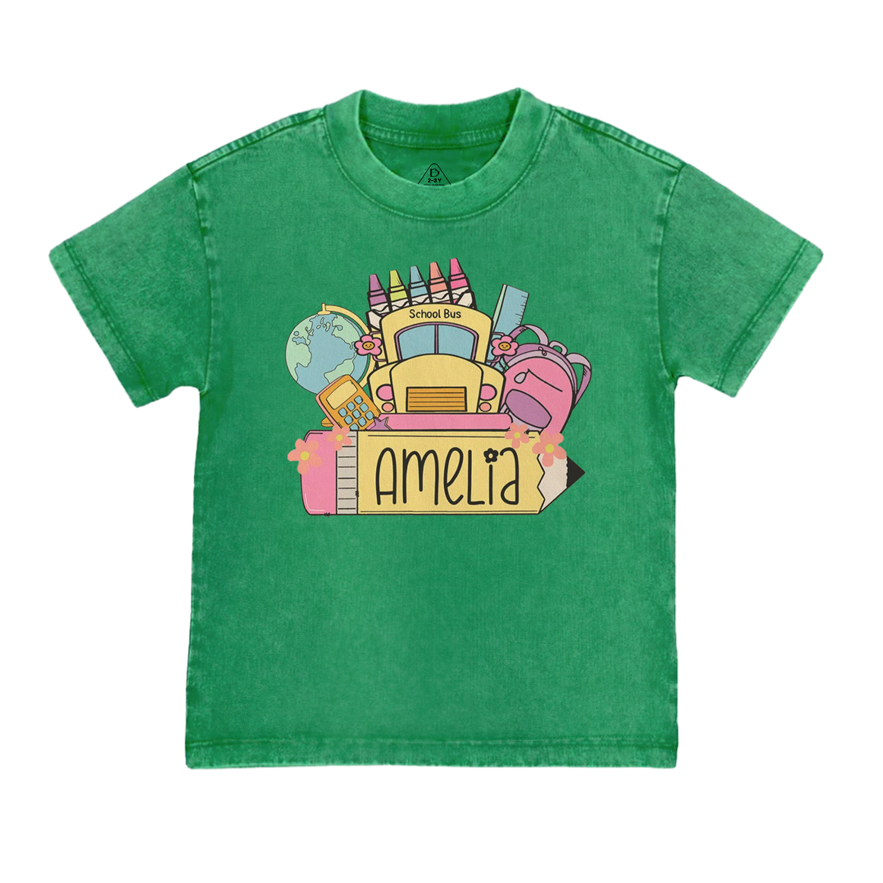 Personalized Back To School Girls Name Toddler&Kids Washed Tees