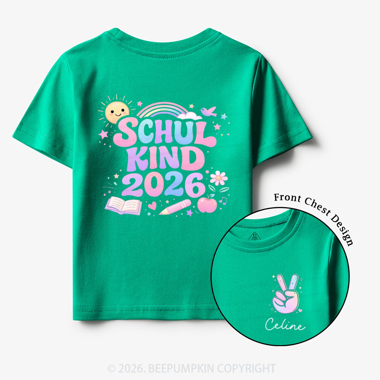 Personalized School Kid 2026 Peace & Sunshine Toddler&Kid's Shirts
