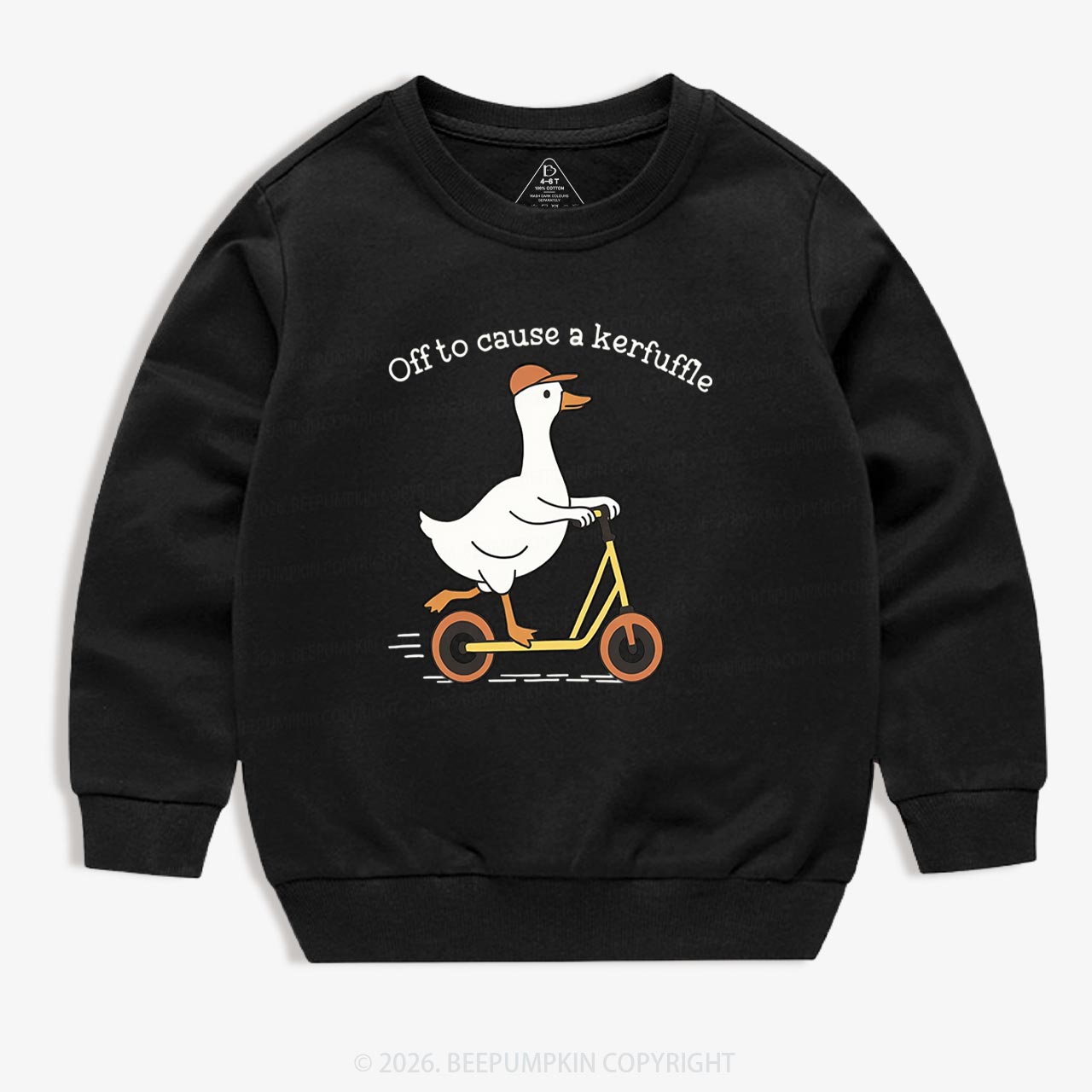 Off To Cause A Kerfuffle Silly Duck Animal Toddler&Kid's Sweatshirt