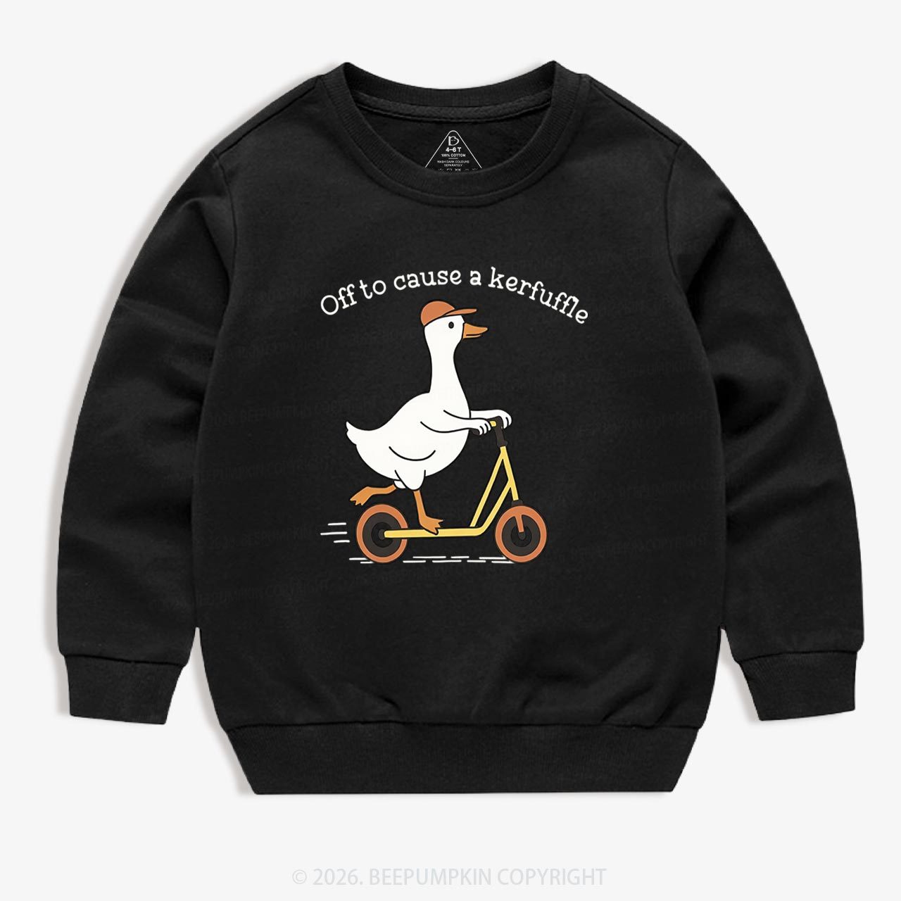 Off To Cause A Kerfuffle Silly Duck Animal Toddler&Kid's Sweatshirt