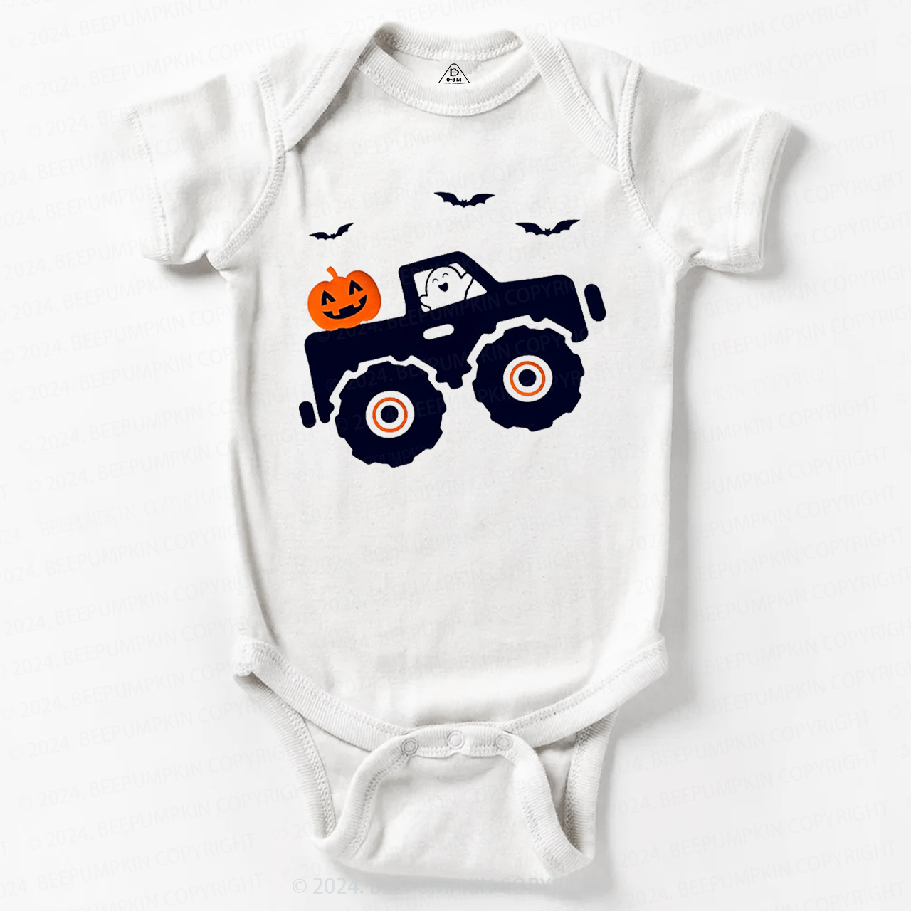 Halloween Monster Truck Baby Bodysuits 