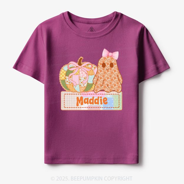 Personalized Pumpkin & Pretty Ghost Toddler&Kid's Tees Beepumpkin