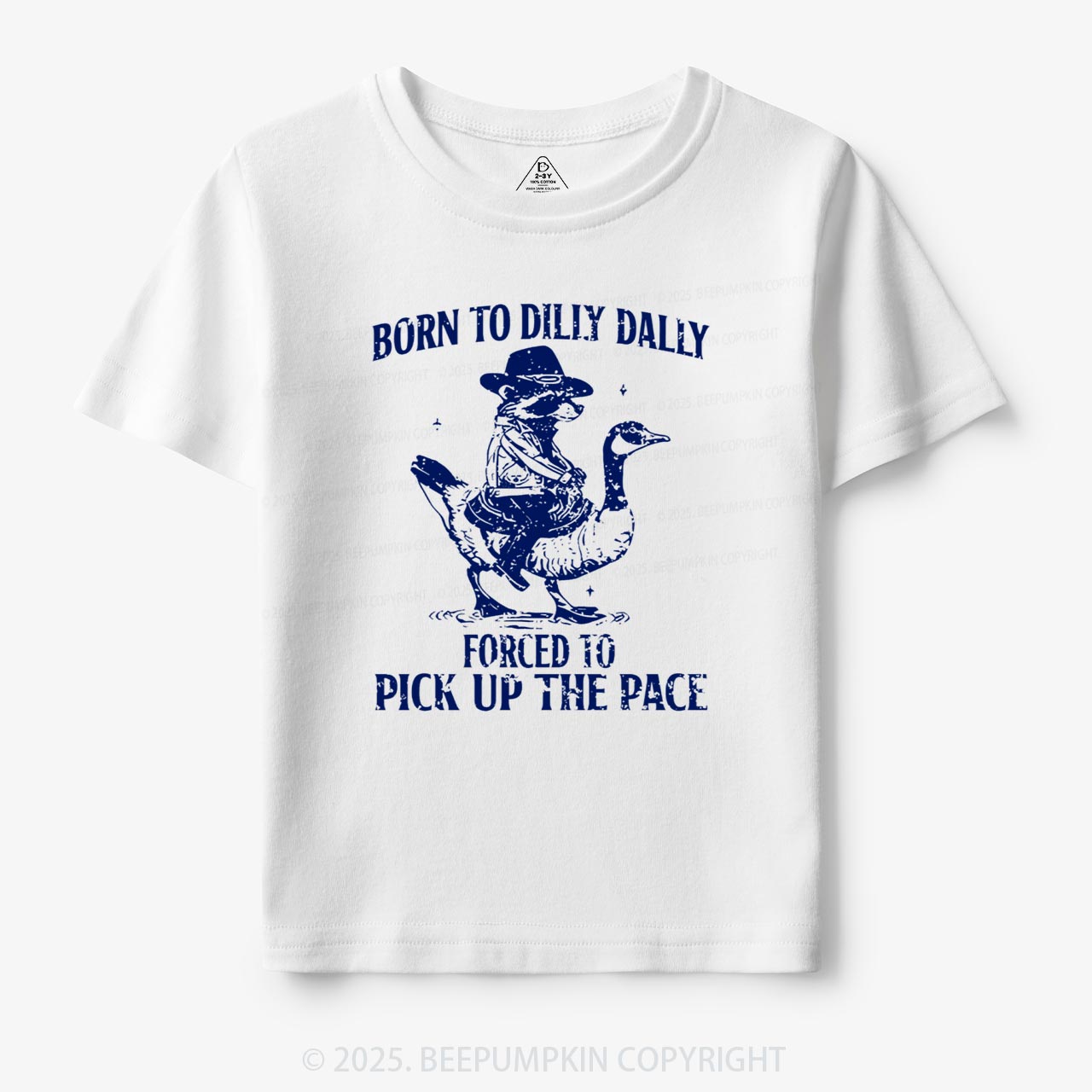 Born To Dilly Dally Retro Racoon Goose Toddler&Kid's Tees Beepumpkin 7