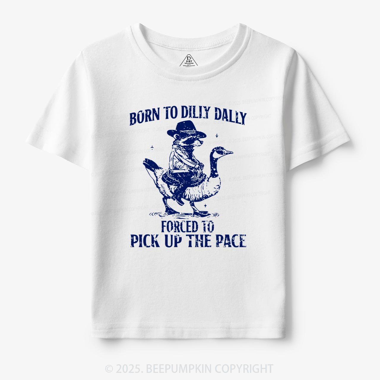 Born To Dilly Dally Retro Racoon Goose Toddler&Kid's Tees Beepumpkin 7