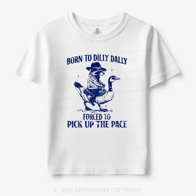 Born To Dilly Dally Retro Racoon Goose Toddler&Kid's Tees Beepumpkin 7