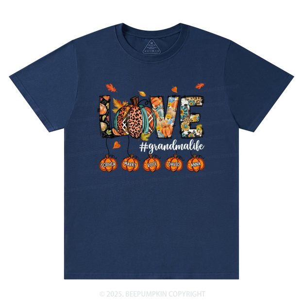 Personalized Love Grandma Life T-Shirts Beepumpkin