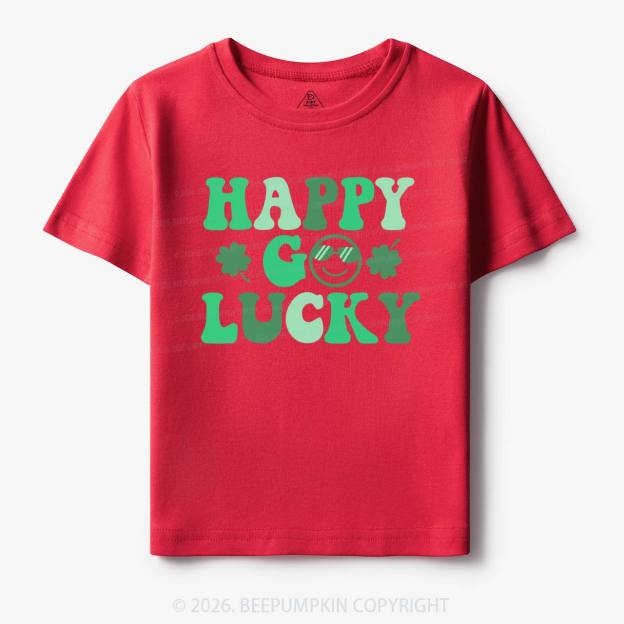 Leaf Happy Go Lucky St.Patricks Day Toddler&Kid's Tees Beepumpkin