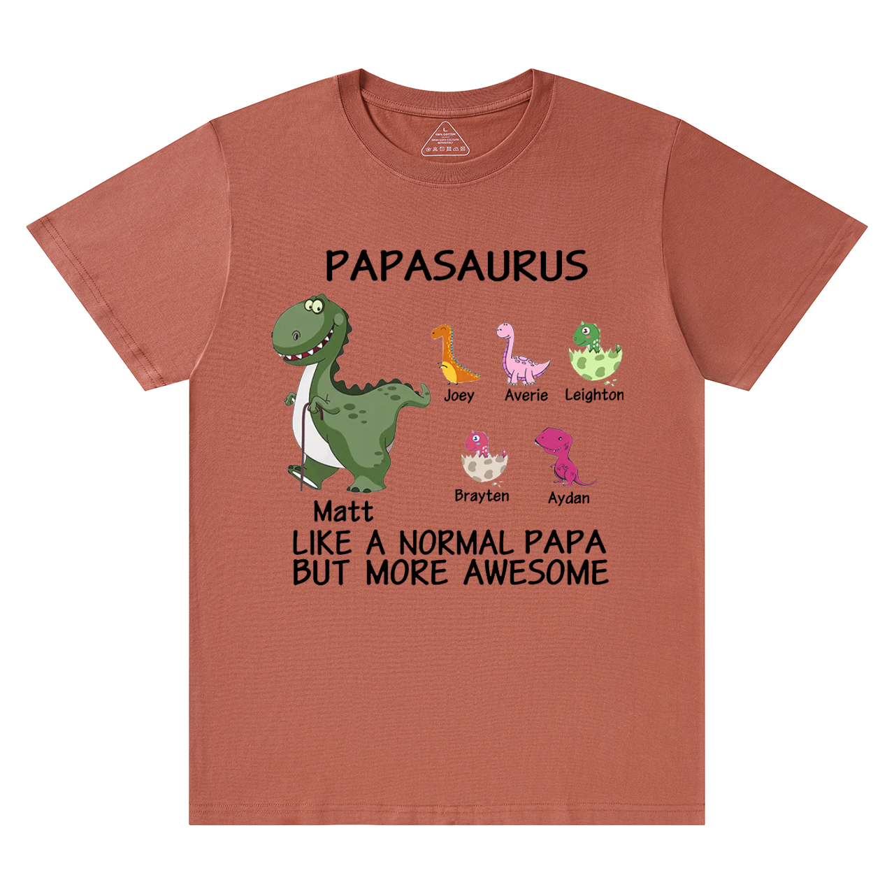 Papasaurus Grandpa Shirt Personalized With Name