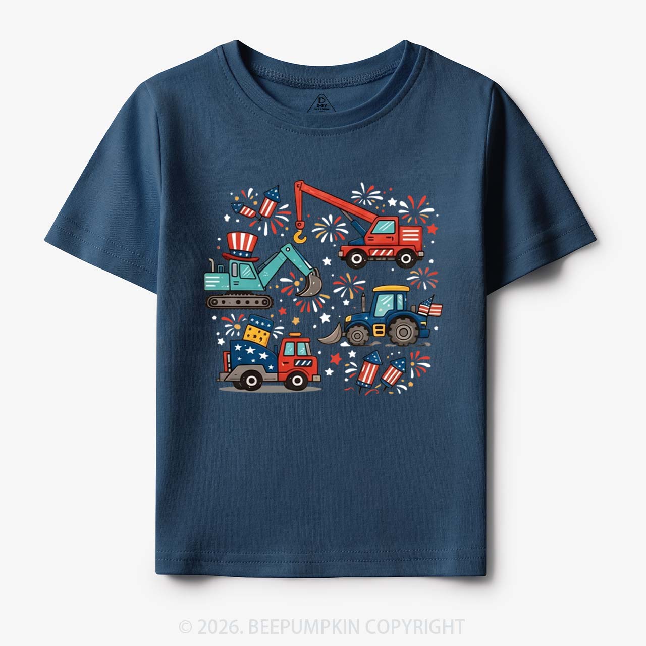 4th of July Construction Patriotic Truck Toddler&Kid's Tees