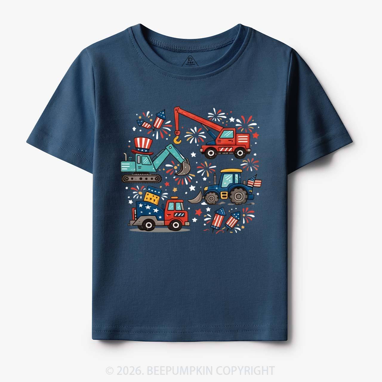 4th of July Construction Patriotic Truck Toddler&Kid's Tees