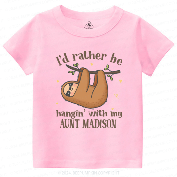 Personalized I'd Rather Be Hanging With My XXX Toddler&Kids Tees 7