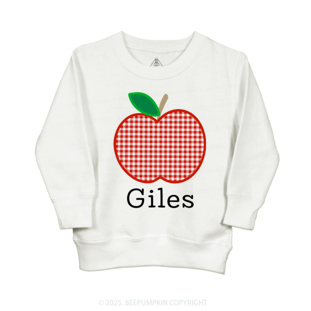 Personalized Red Apple Kid's Sweatshirt