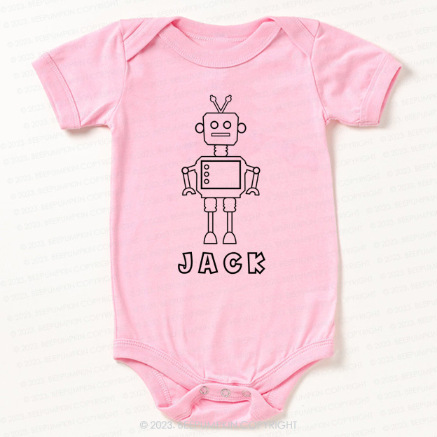 Personalized Robot coloring Bodysuit For Baby