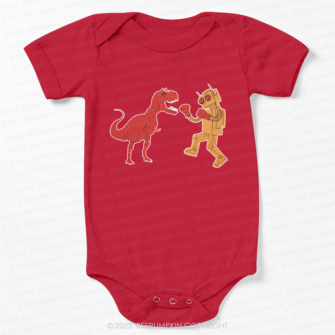 Kids Dinosaur Vs Robot Bodysuit For Baby