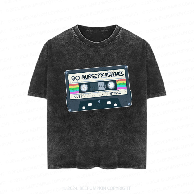 Nursery Rhymes Natural Mixtape Toddler&Kids Washed Tees    