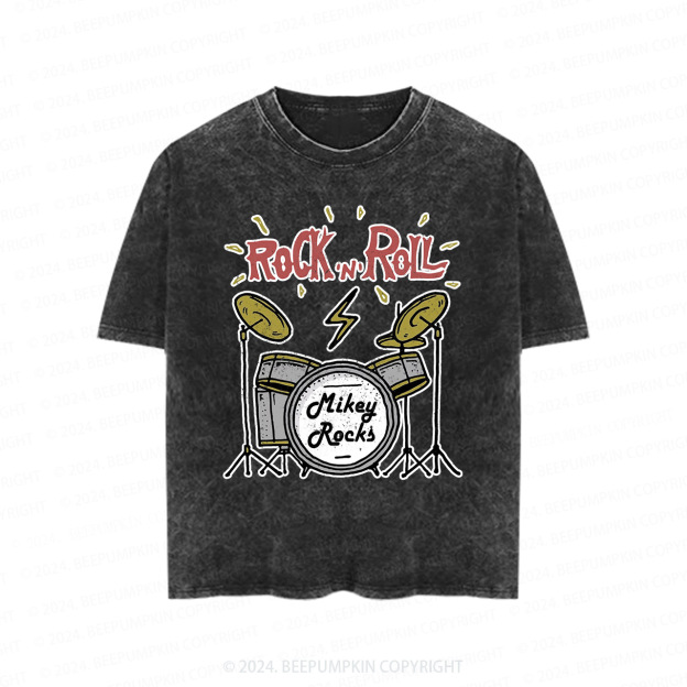 Rock 'n' Roll Future Music Rock Star Toddler&Kids Washed Tees         