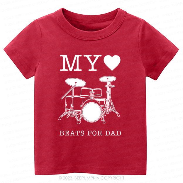 My Heart Beats For Dad Kids Shirt