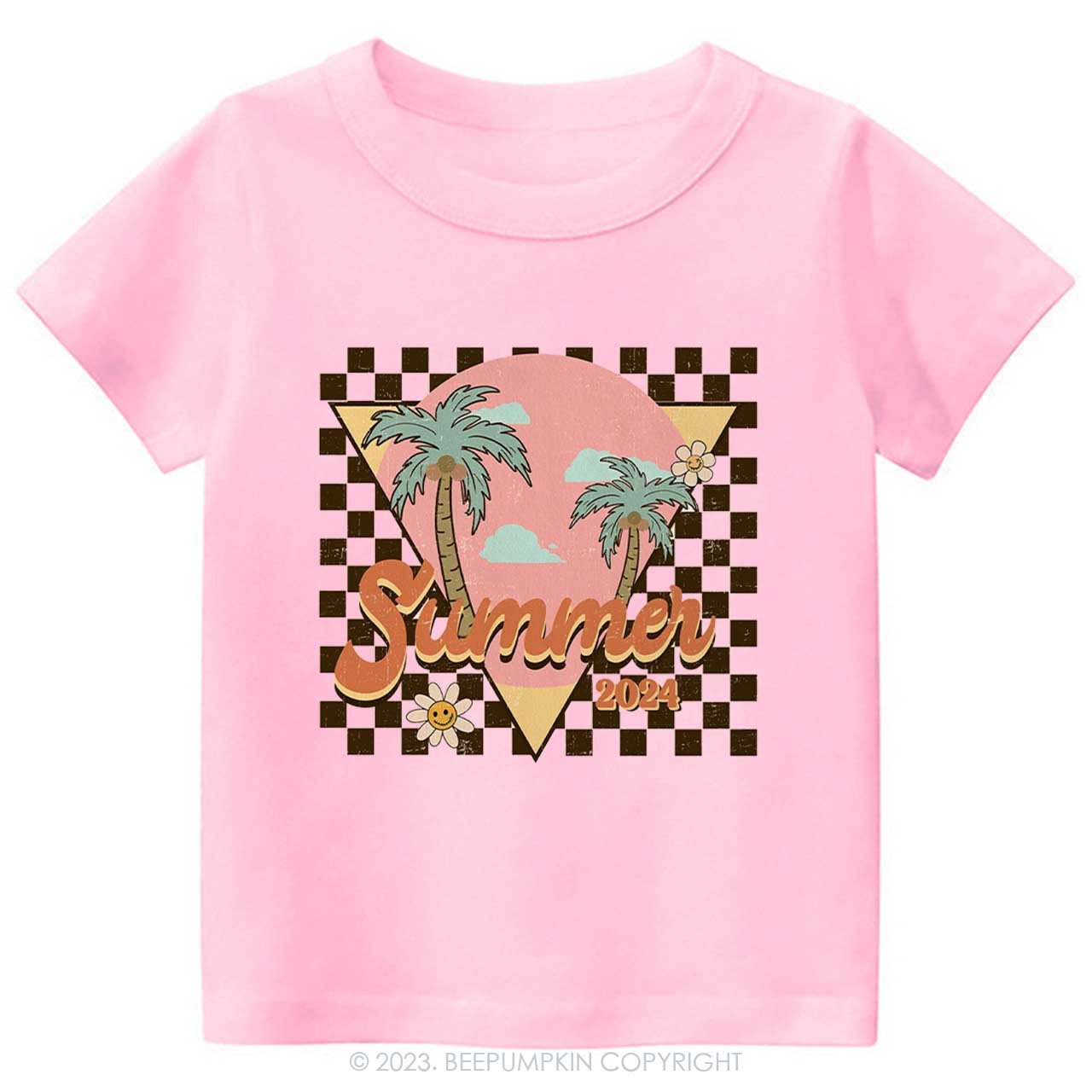 Retro Summer 2024 Palm Tree Kids Shirt