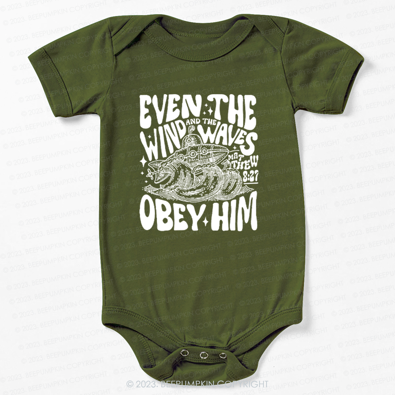Even The Wind And The Waves Obey Him Bodysuit For Baby 