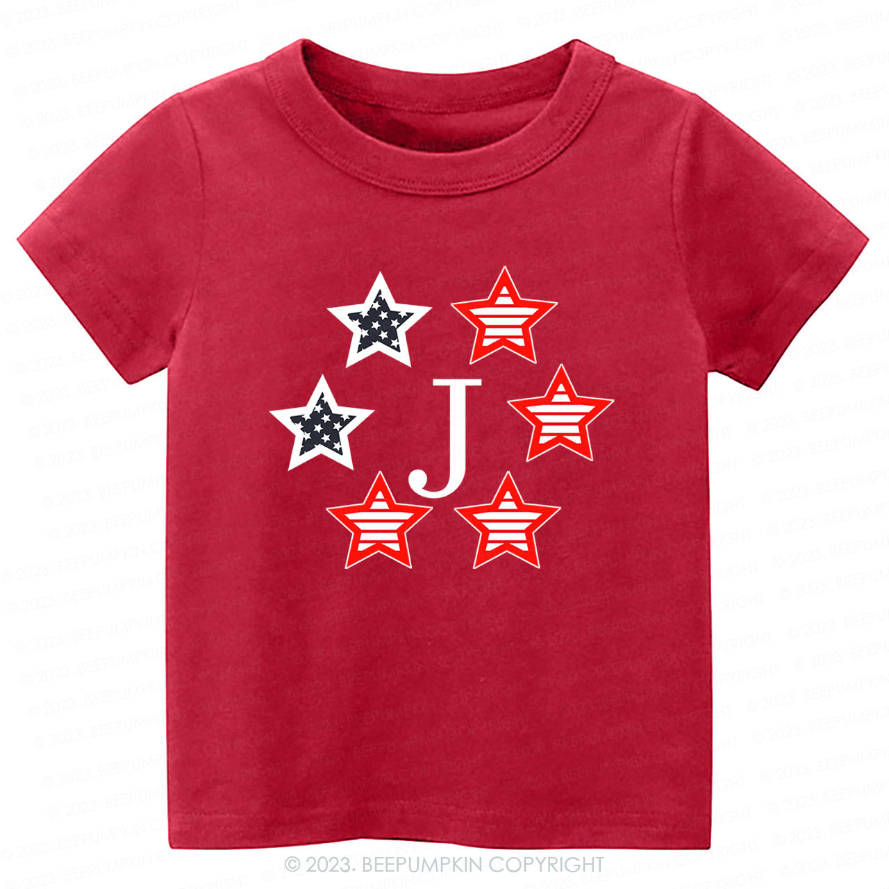 Monogrammed Embroidered Stars Shirt For Kids