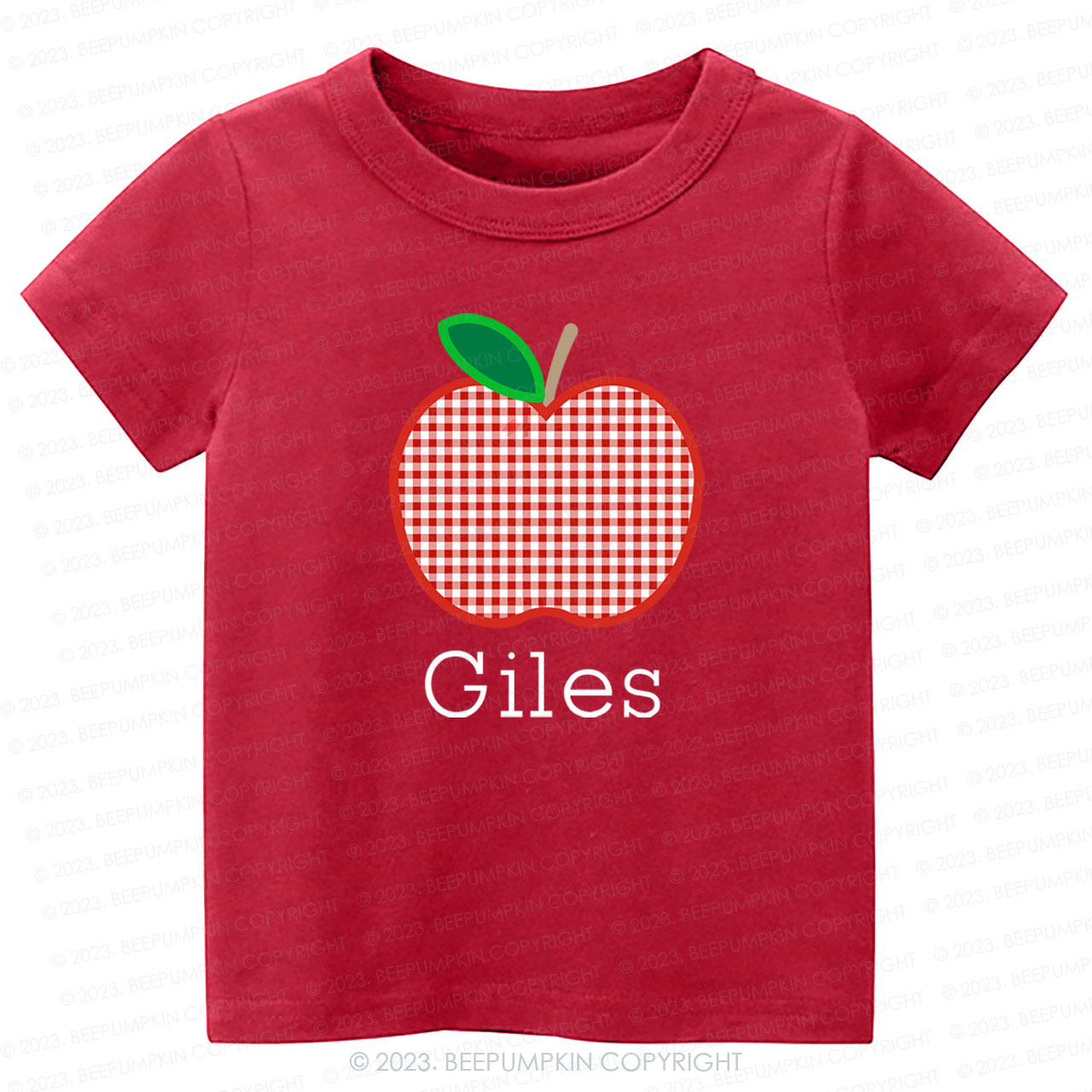 Personalized Apple Applique Shirt For Kids