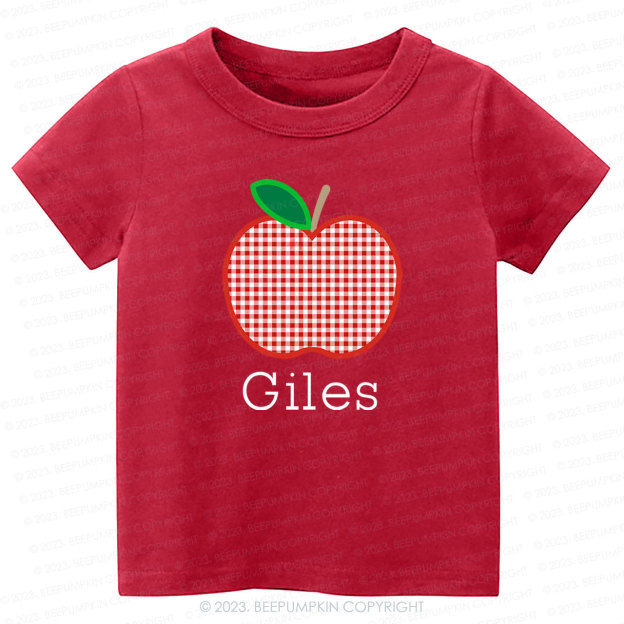 Personalized Apple Applique Shirt For Kids