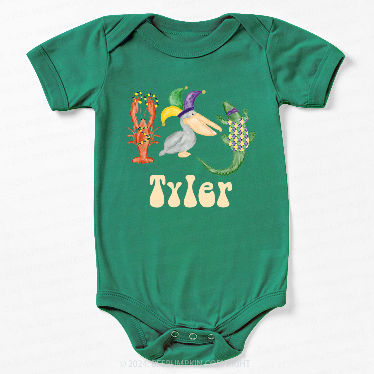 Personalized Mardi Gras Bodysuit For Baby 