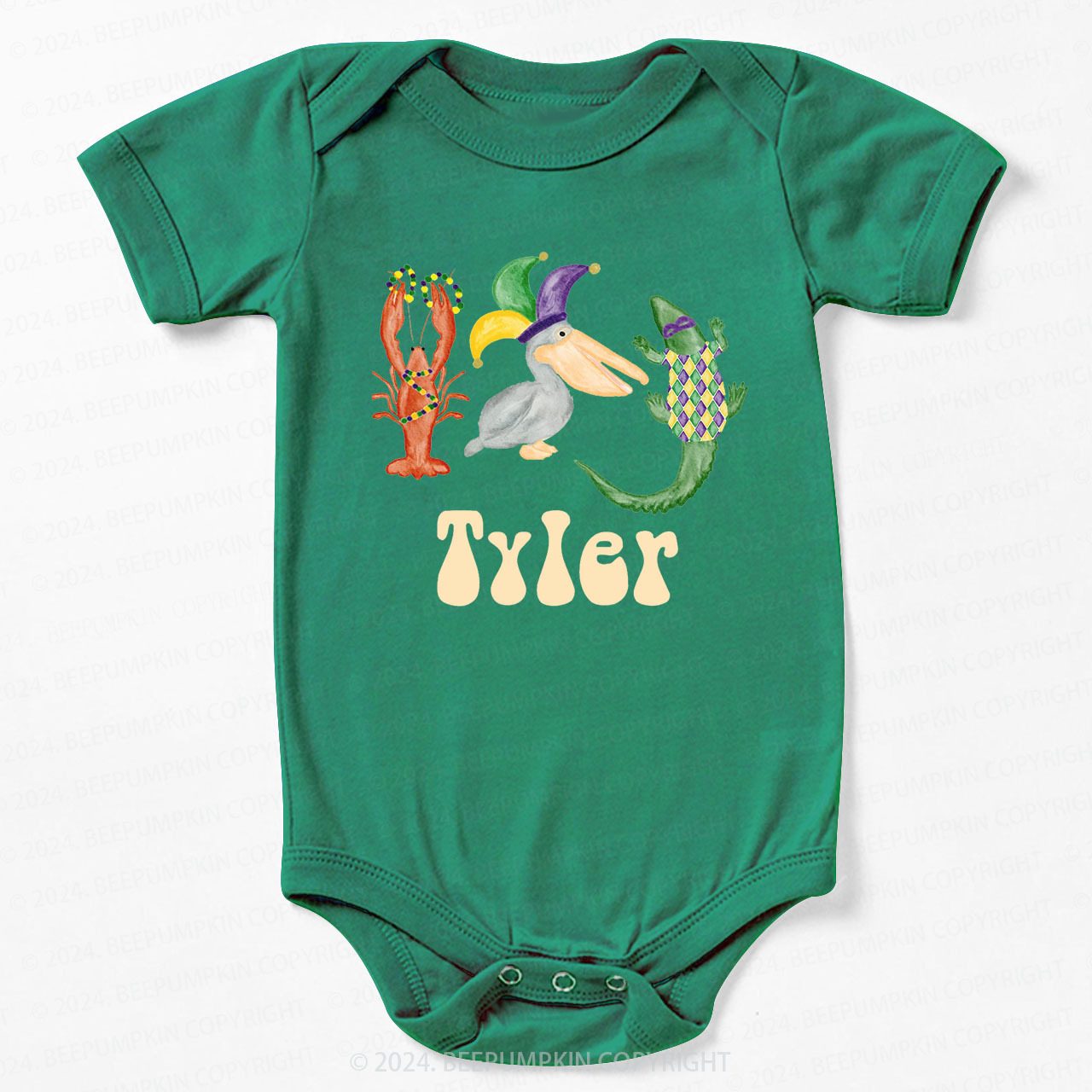 Personalized Mardi Gras Bodysuit For Baby 