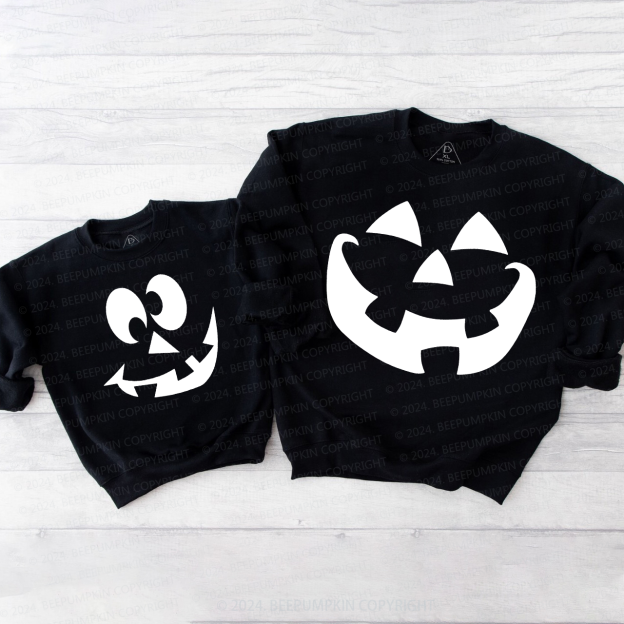  Halloween Pumpkin Face Family Matching Sweatshirt