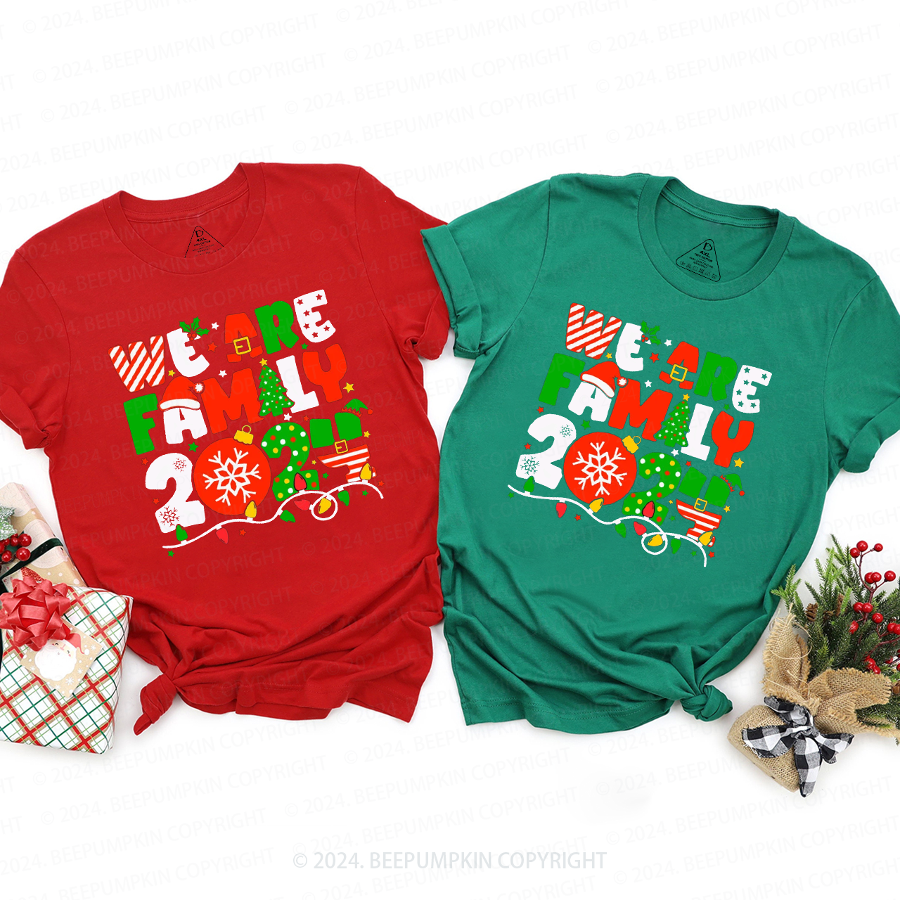 We Are Family Christmas Family Matching T-Shirts